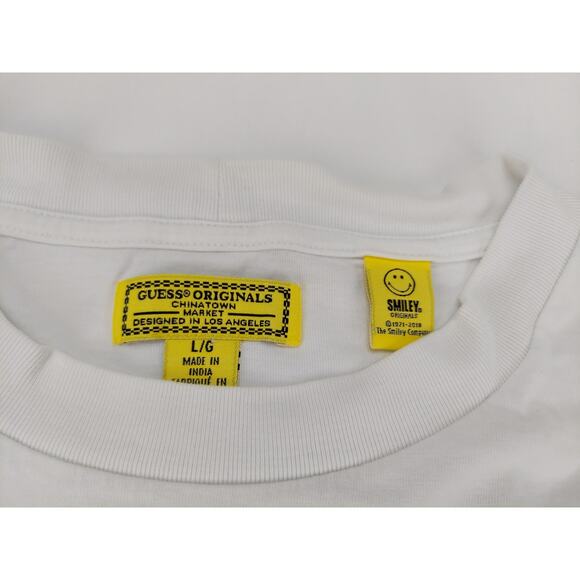 Vintage Guess Originals x Chinatown Market Smiley Face Short Sleeve Tee White L - Picture 7 of 10